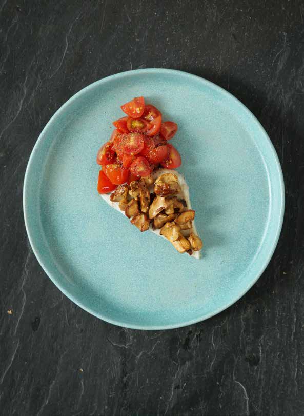 Pigsvamp, pighvar og tomat